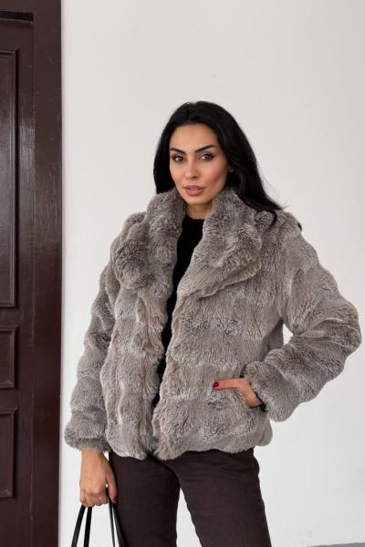 Oversize Peluş Kısa Ceket Sütlü Kahve
