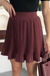 Piliseli şortlu etek Bordo