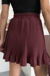 Piliseli şortlu etek Bordo