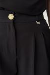 Geniş paça pileli pantolon Siyah